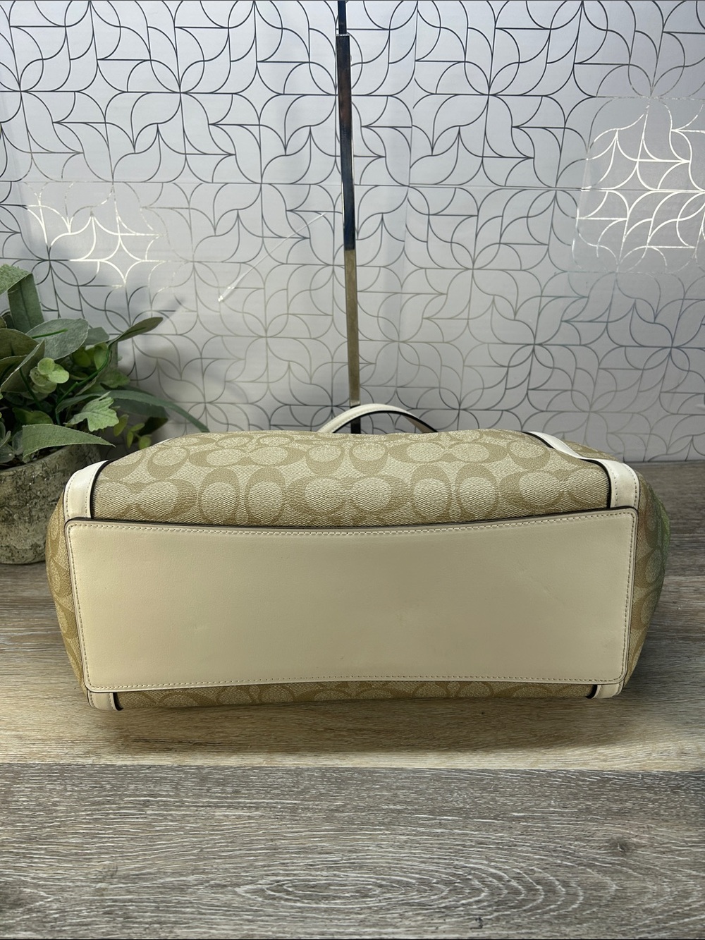 Coach Cream Signature Canvas Tote Bag - Picture 3 of 14